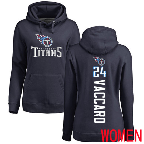 Tennessee Titans Navy Blue Women Kenny Vaccaro Backer NFL Football #24 Pullover Hoodie Sweatshirts->nfl t-shirts->Sports Accessory